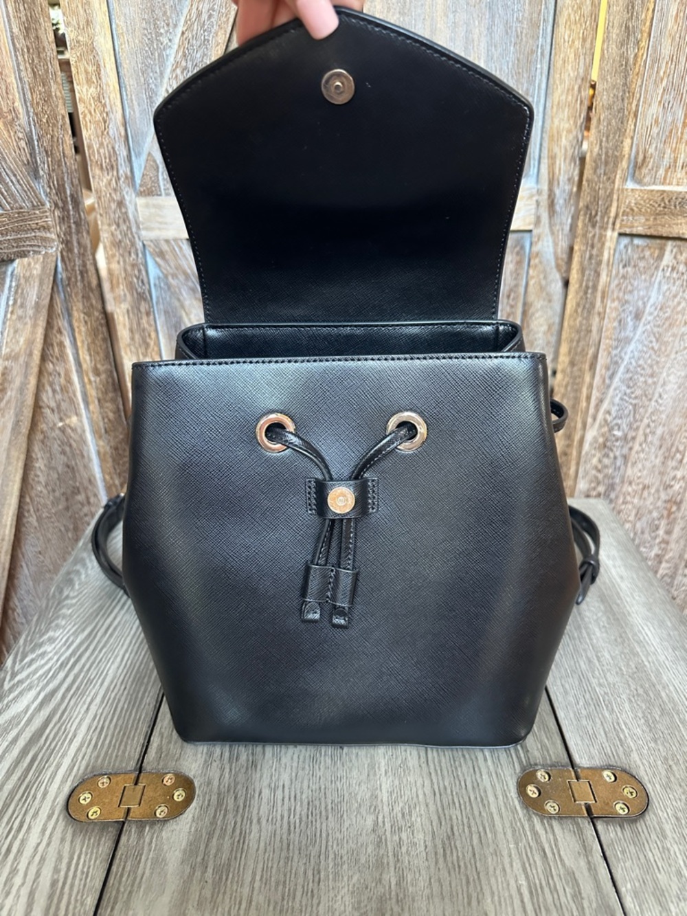 Kate Spade Black Saffiano Leather Backpack - Picture 7 of 15